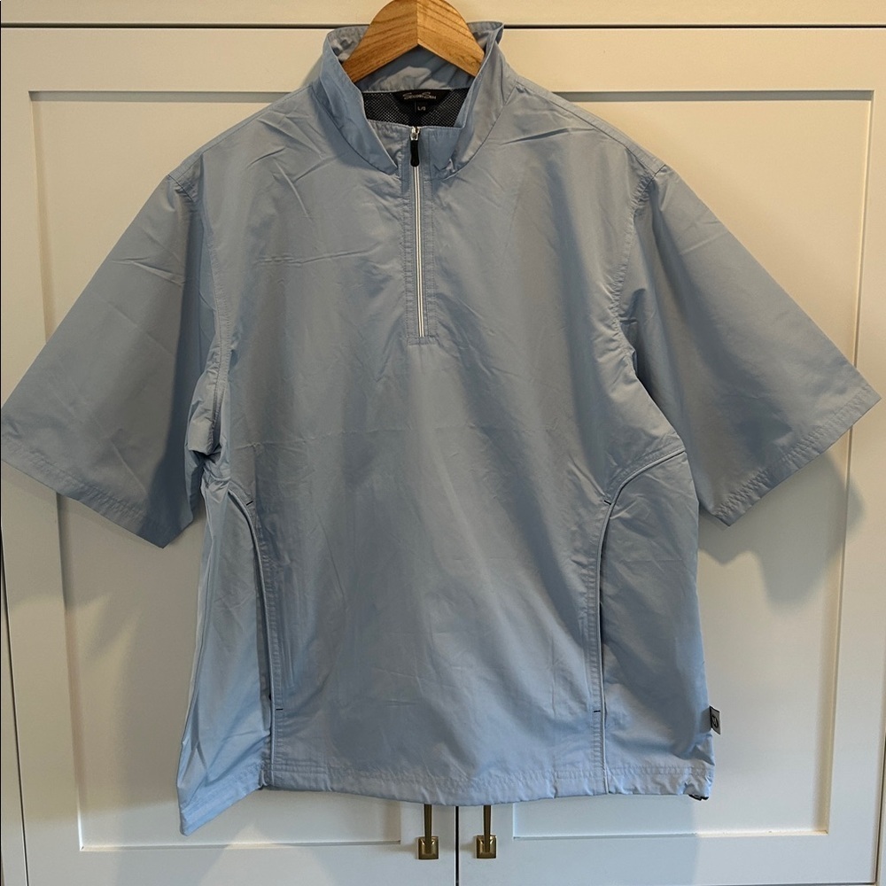Second Skin Light Blue Half-Zip Short Sleeve Jacket Golf Size Large Unisex